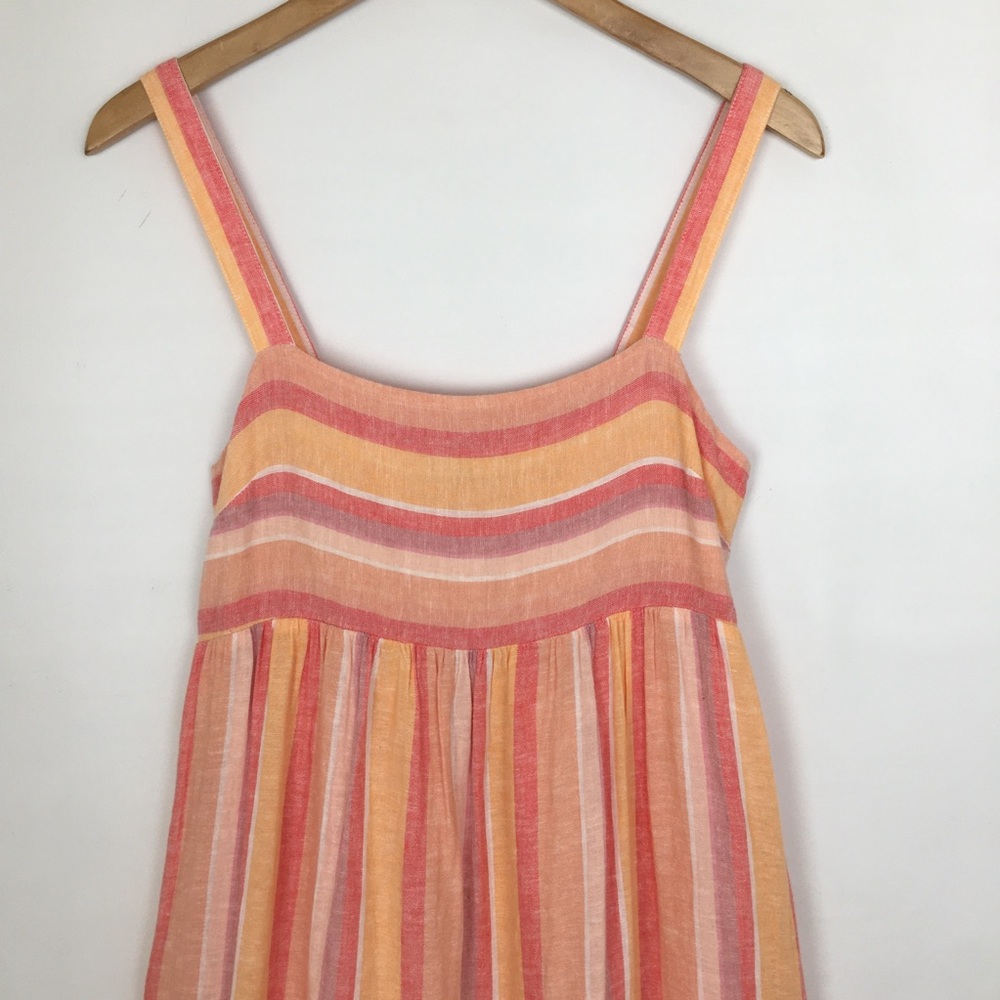 Rails Sadie Dress NEW in Azalea Stripe Peach Pink Linen Blend Women’s Size XS - Picture 8 of 16